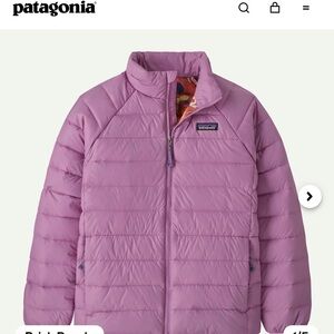 Patagonia Kids down sweater jacket in pink! Size 4T